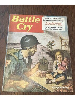 Battle Cry Magazine Vol. 1 #24 June 1956 War Stories Pin Up Girl  USS Marblehead